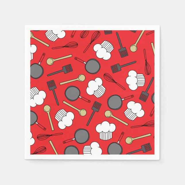 Chef Cooking Kids Birthday Party Napkin (Front)