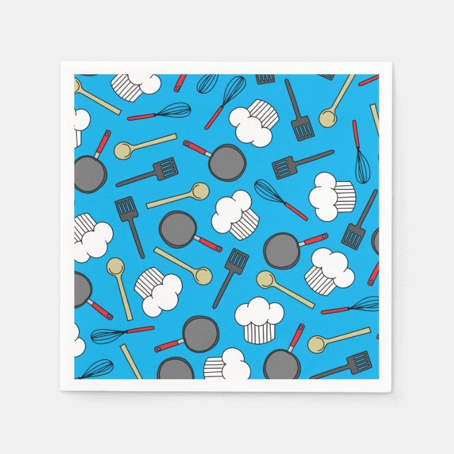 Chef Cooking Kids Birthday Party Napkin (Front)
