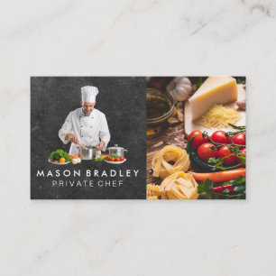 Chef Cooking Pasta Tomato Food Business Card
