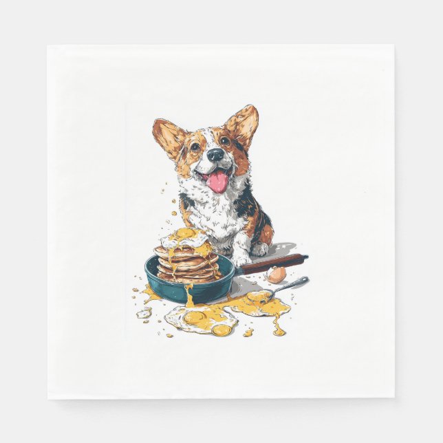 Chef Corgi – Funny Cooking Dog Napkin (Front)