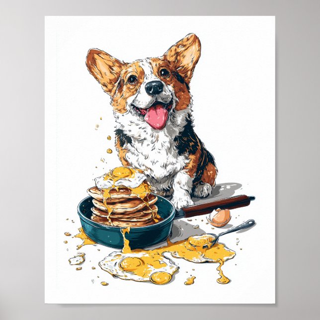Chef Corgi � Funny Cooking Dog Poster (Front)