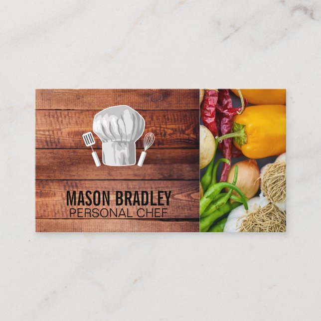 Chef | Culinary Arts | Produce Vegetables Business Card (Front)