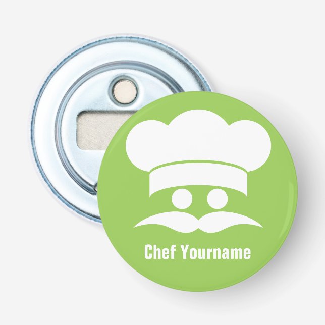Chef custom colour & text bottle opener (Front)