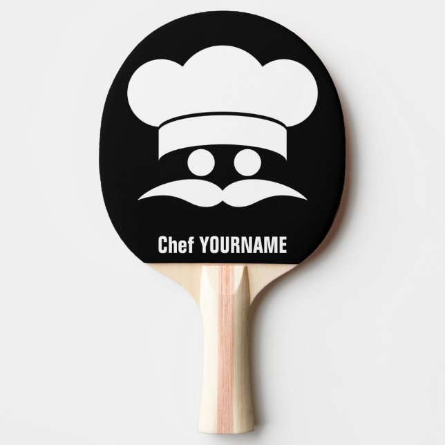 Chef custom colour & text ping pong paddle (Front)