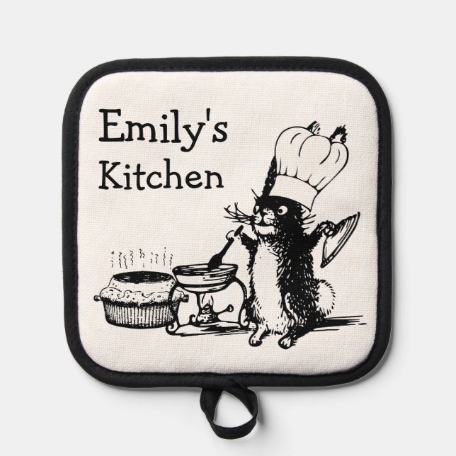 Chef Cute Bunny Personalised Pot Holder (Front)
