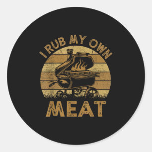 Chef Dad I Rub My Own Meat Bbq Funny Barbeque Classic Round Sticker