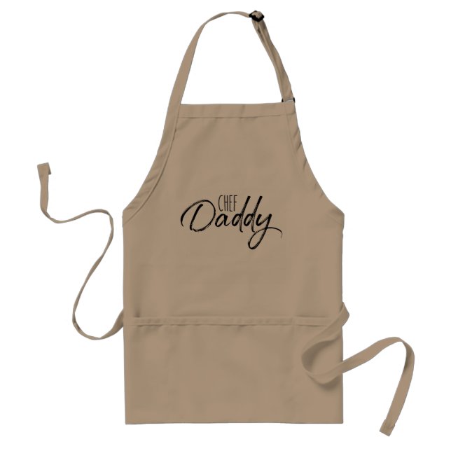 "Chef Daddy" - Modern, etch script Standard Apron (Front)