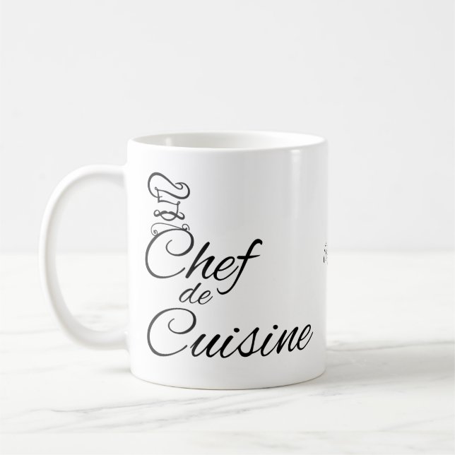 Chef de Cuisine Customisable Name Coffee Mug (Left)