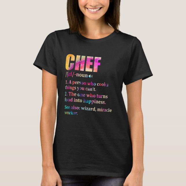 Chef Definition Cooking Kitchen Funny Cook Saying  T-Shirt (Front)