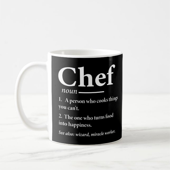 Chef Definition Funny Cooking Chef Coffee Mug (Left)