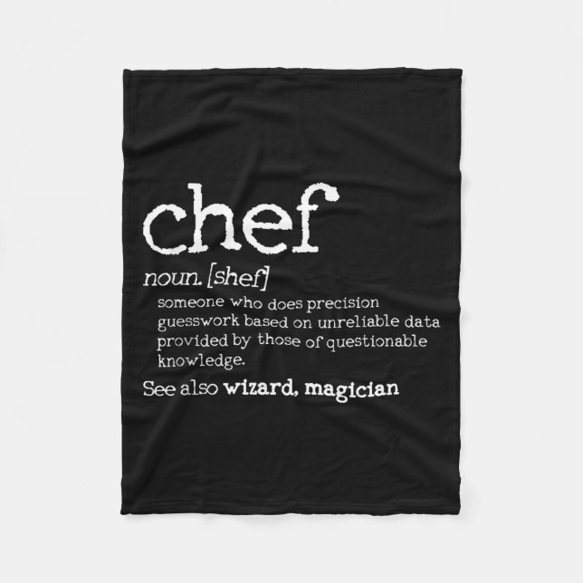 Chef Definition - Funny Dictionary Cooking Gift Ta Fleece Blanket (Front)