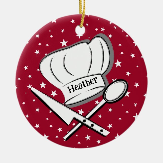  Chef Design Ceramic Ornament (Front)