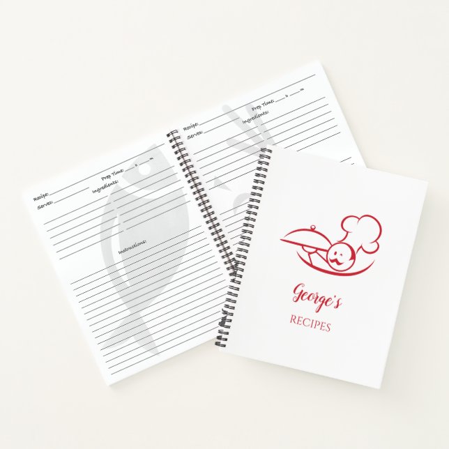 Chef Design Personalised Spiral Recipe Book (Inside)