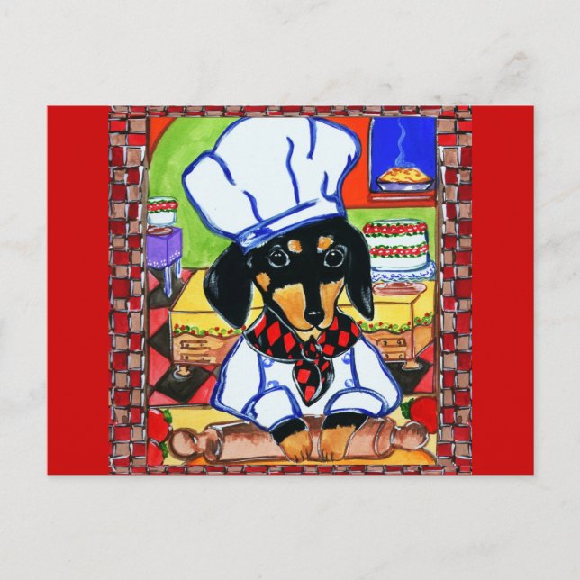Chef  Doxie Postcard (Front)