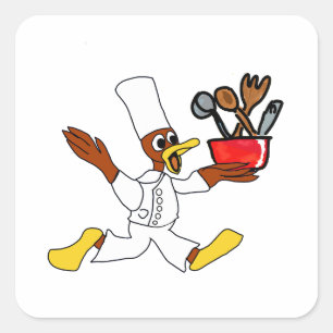 Chef Ducky Kazoo Square Sticker