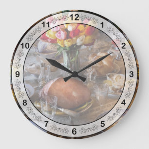 Chef - Easter Dinner Large Clock