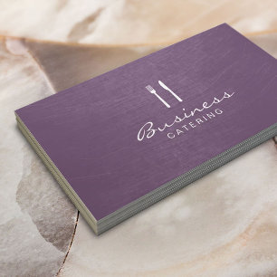 Chef Elegant Purple Catering Business Card