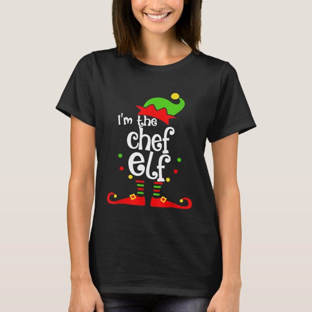 Chef Elf Christmas Costume Mum Dad Xmas T-Shirt (Front)