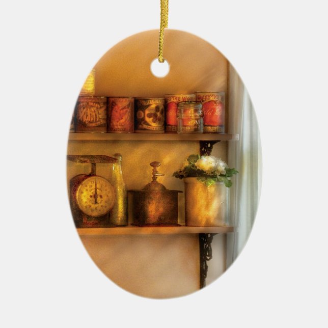 Chef - Food - Kitchen Shelves Ceramic Ornament (Front)