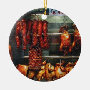 Chef - Food - Meat - Roast meat for sale Ceramic Tree Decoration