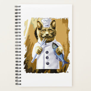 Chef Funny Cat Culinary Cooking Guru Kitchen Planner