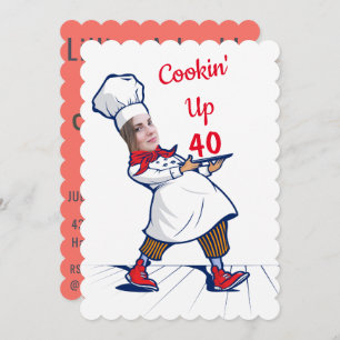 Chef 🎉 Funny Cook  40th birthday  Invitation