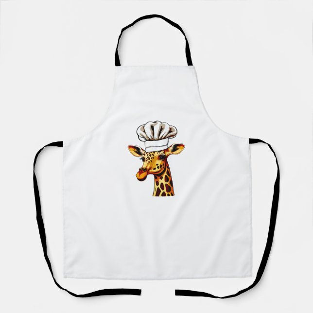 Chef Giraffe - Cute Giraffe In A Chef's Hat Giraff Apron (Front)