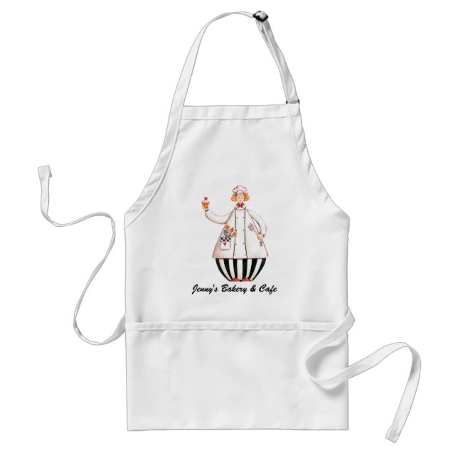 Chef Girl Cupcake Apron - with Blonde Hair (Front)