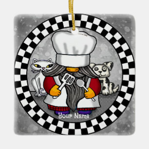 Chef gnome  ceramic ornament