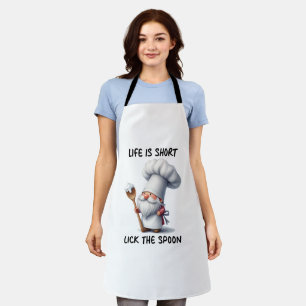 Chef Gnome Life Is Short Lick The Spoon Apron