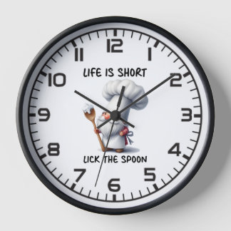 Chef Gnome Life Is Short Lick The Spoon Clock