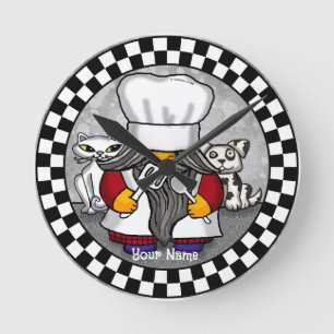 Chef Gnome  Round Clock