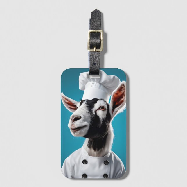 Chef Goat Luggage Tag (Front Vertical)