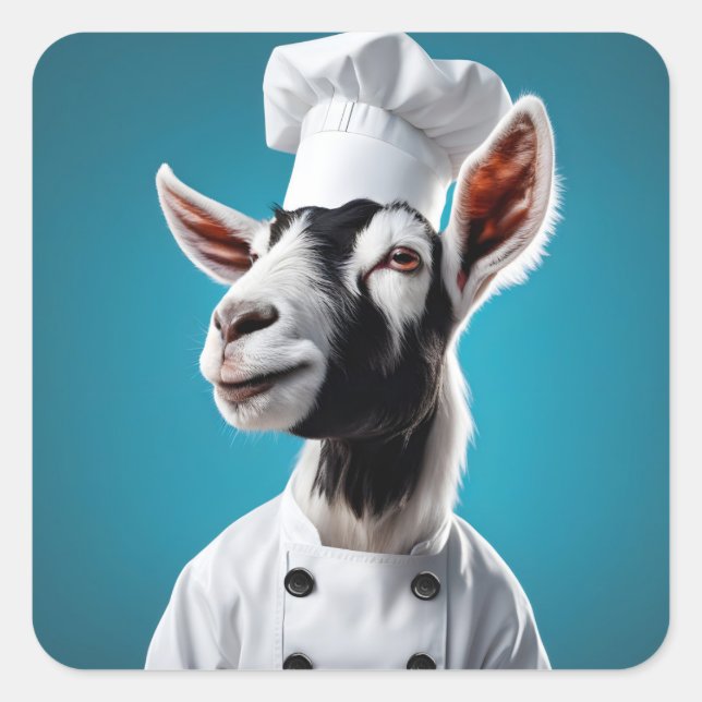 Chef Goat Square Sticker (Front)