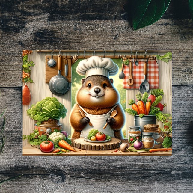 Chef Groundhog Postcard (Creator Uploaded)