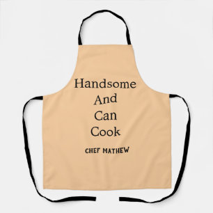 Chef handsome and can cook simple modern cooking apron