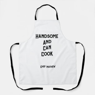 Chef handsome and can cook simple modern cooking apron