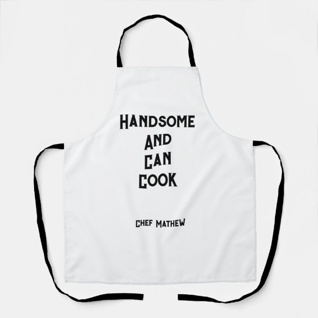 Chef handsome and can cook simple modern cooking  apron (Front)