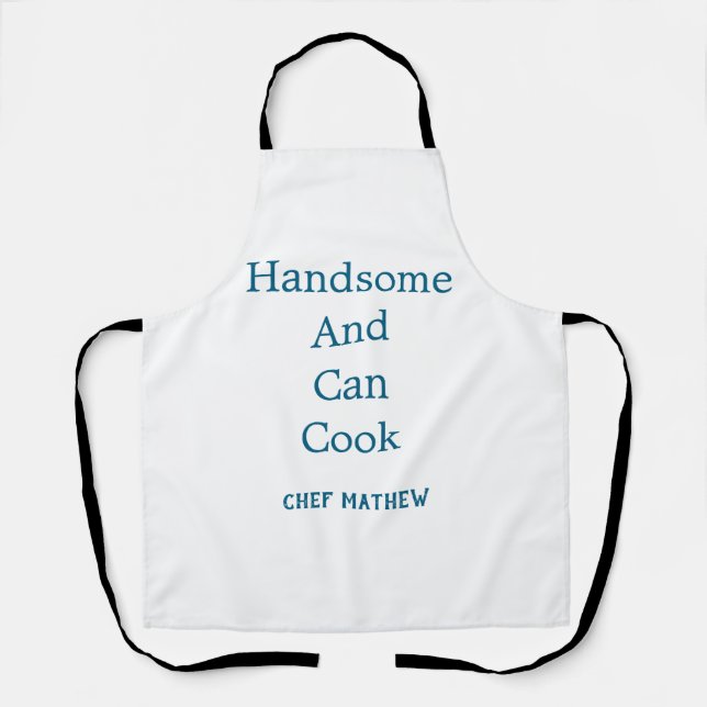 Chef handsome and can cook simple modern cooking  apron (Front)