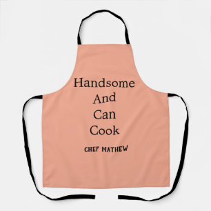 Chef handsome and can cook simple modern cooking apron