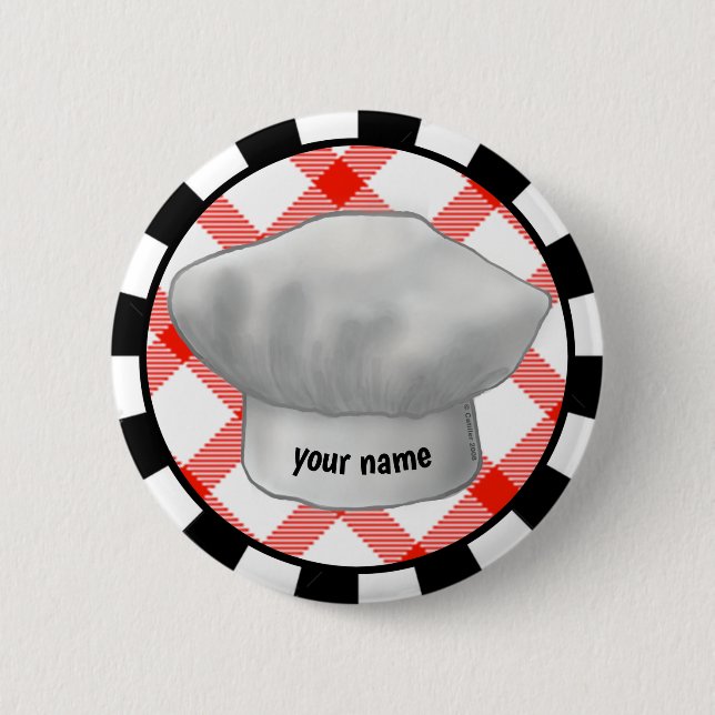 Chef Hat 6 Cm Round Badge (Front)