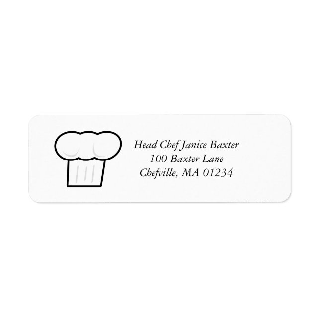 Chef Hat Address Label Stickers (Front)