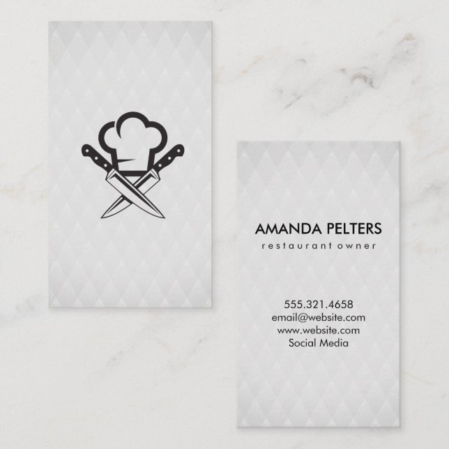 Chef Hat and Knives | Culinary Business Card (Front/Back)
