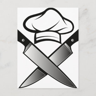Chef Hat and Knives Postcard