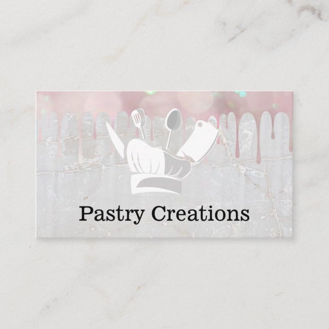 Chef Hat and Tools | Baking | Cooking Business Card (Front)