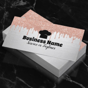 Chef Hat Cupcake Bakery Modern Drips Business Card