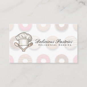 Chef Hat   Doughnut Pattern Business Card