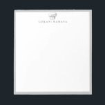 Chef Hat Logo Silver Frame Notepad<br><div class="desc">Vintage sketched chef hat logo design with silver frame,  personalised with name,  notepad.  Text font style and colour can be customised.</div>