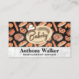 Chef Hat   Pretzels and Bread   Bakery Business Card