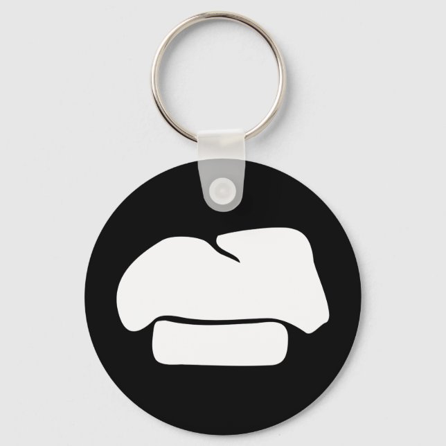 chef hat silhouette key ring (Front)